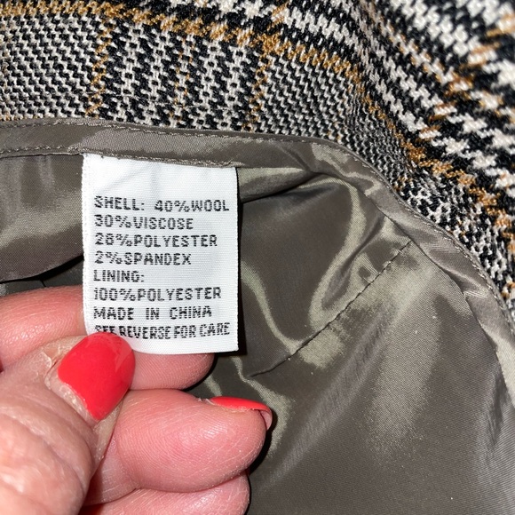 Talbots Plaid Wide Leg Stretch Trousers - Picture 6 of 9